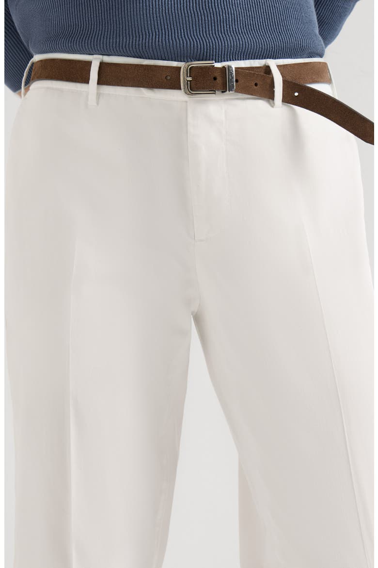 Comfort gabardine trousers, Alternate, color, Snow