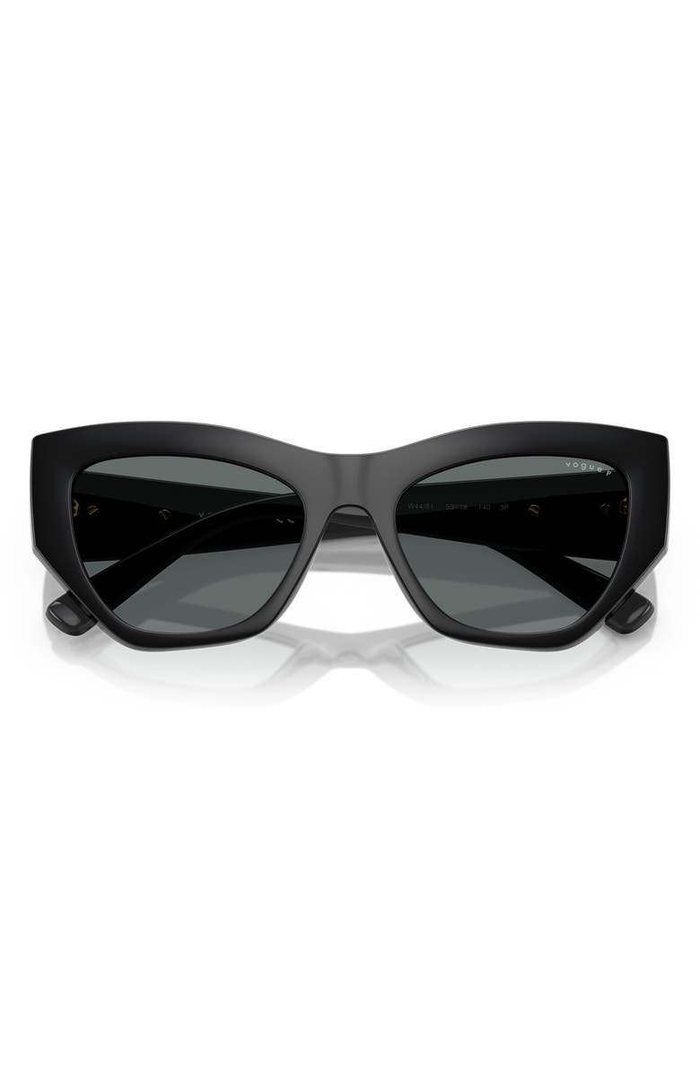VOGUE 53mm Irregular Sunglasses, Main, color, Black