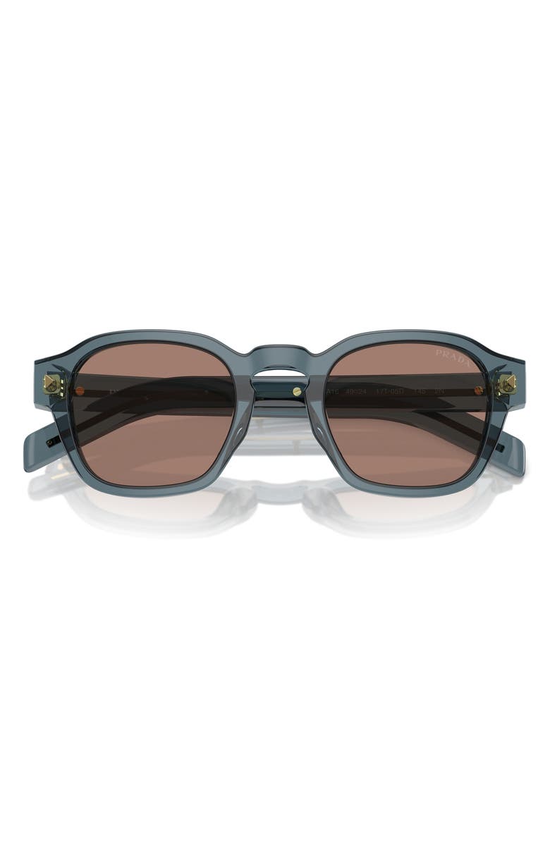 Prada 52mm Round Phantos Sunglasses, Alternate, color, Grey