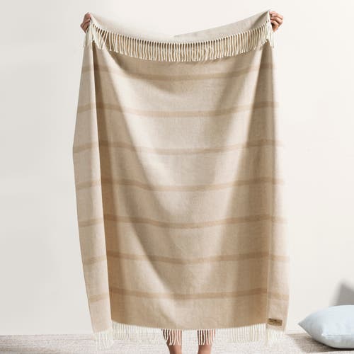 Lands Downunder Montauk Stripe Herringbone Throw In Sand