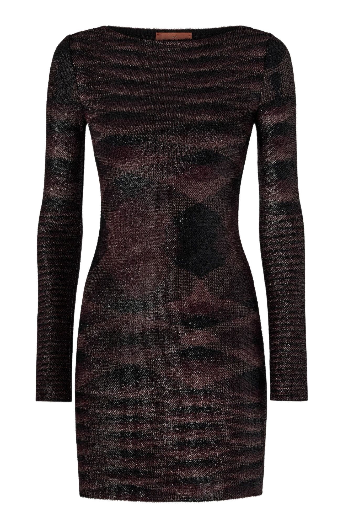 Long-sleeve Mini Dress With Flame Pattern - image 2