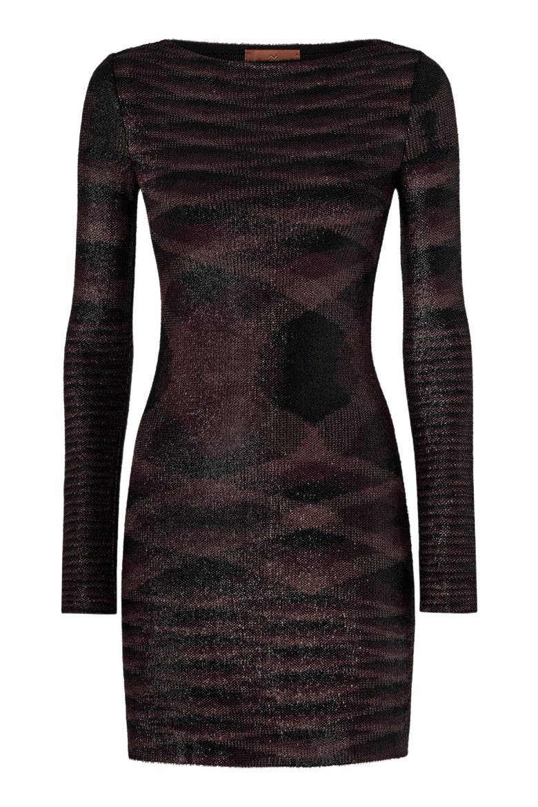 Long-sleeve Mini Dress With Flame Pattern, Alternate, color, Multicoloured