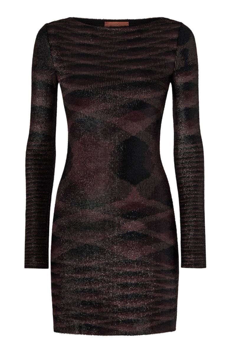 Missoni Long-sleeve Mini Dress With Flame Pattern, Alternate, color, Multicoloured