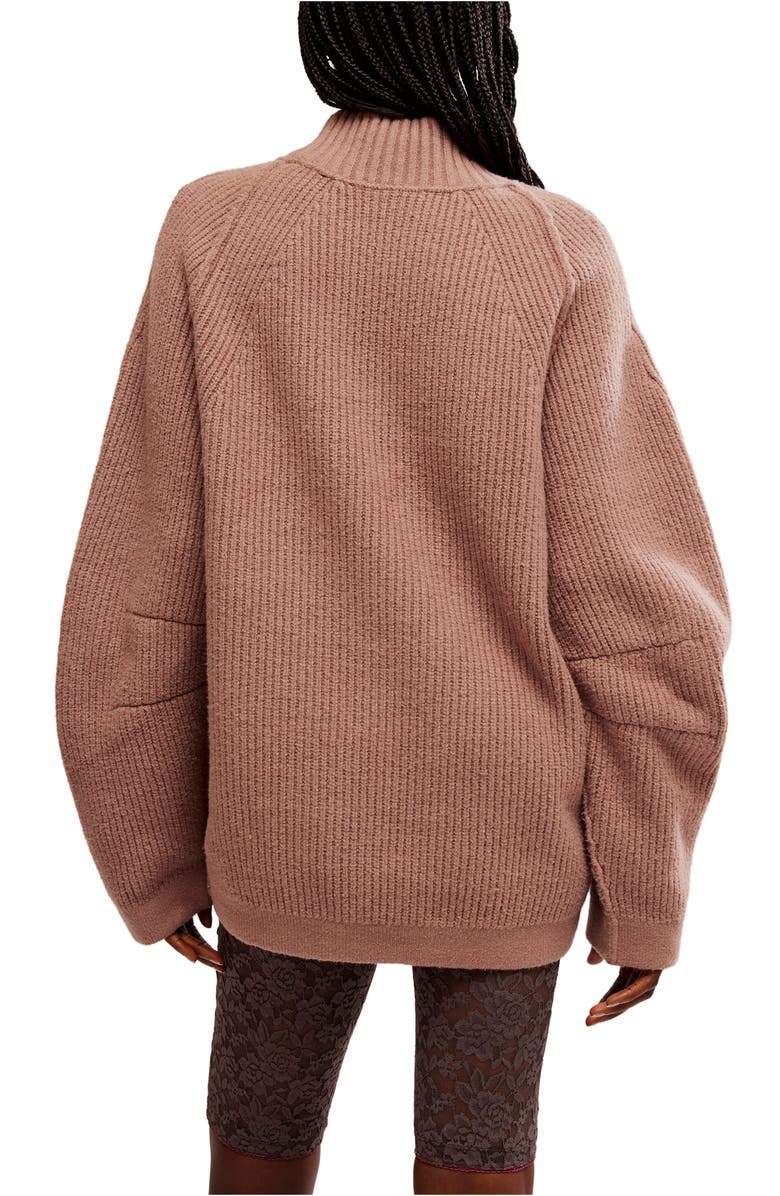 Free People Sunbeam Oversize Turtleneck Sweater, Alternate, color, Antler