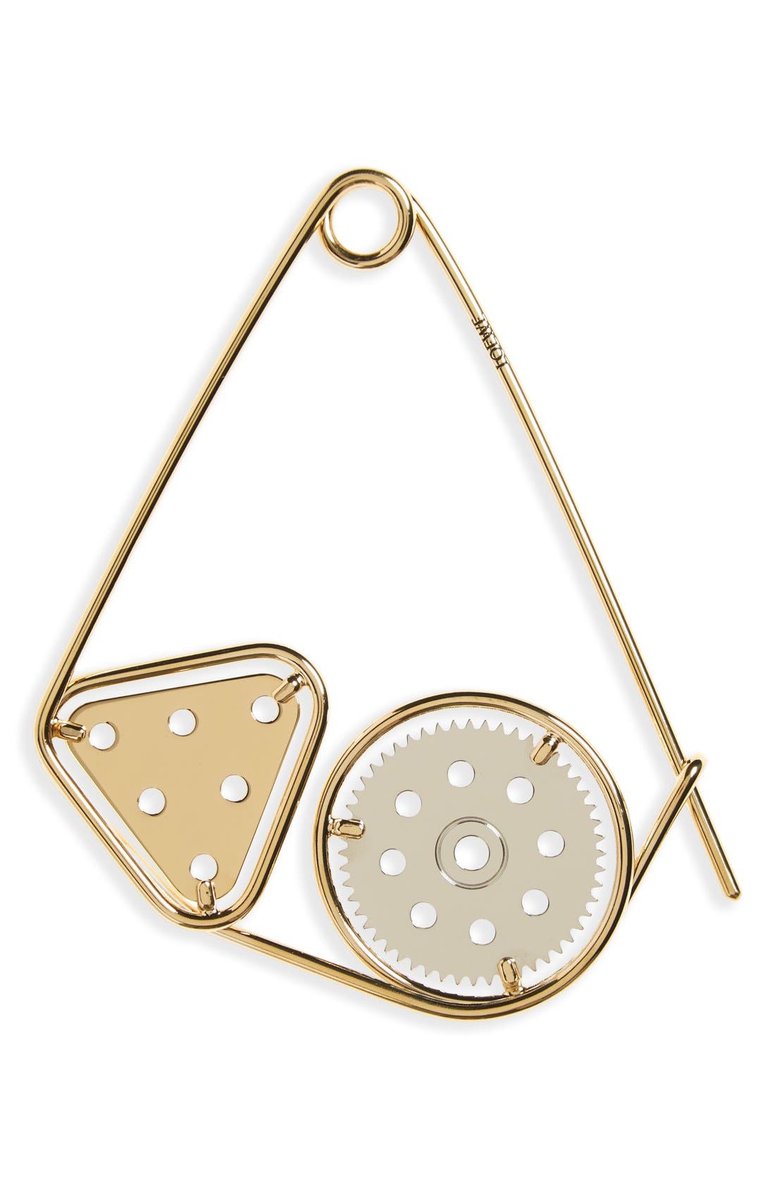 'Meccano' Double Pin Bag Charm, Main, color, PALLADIUM/ GOLD