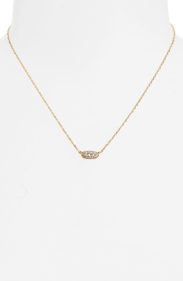 Kendra Scott Grayson Crystal Pendant Necklace, Alternate, color, Gold