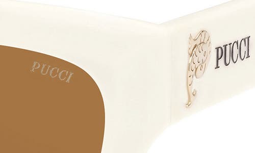 Pucci Emilio 51mm Butterfly Sunglasses In White/brown