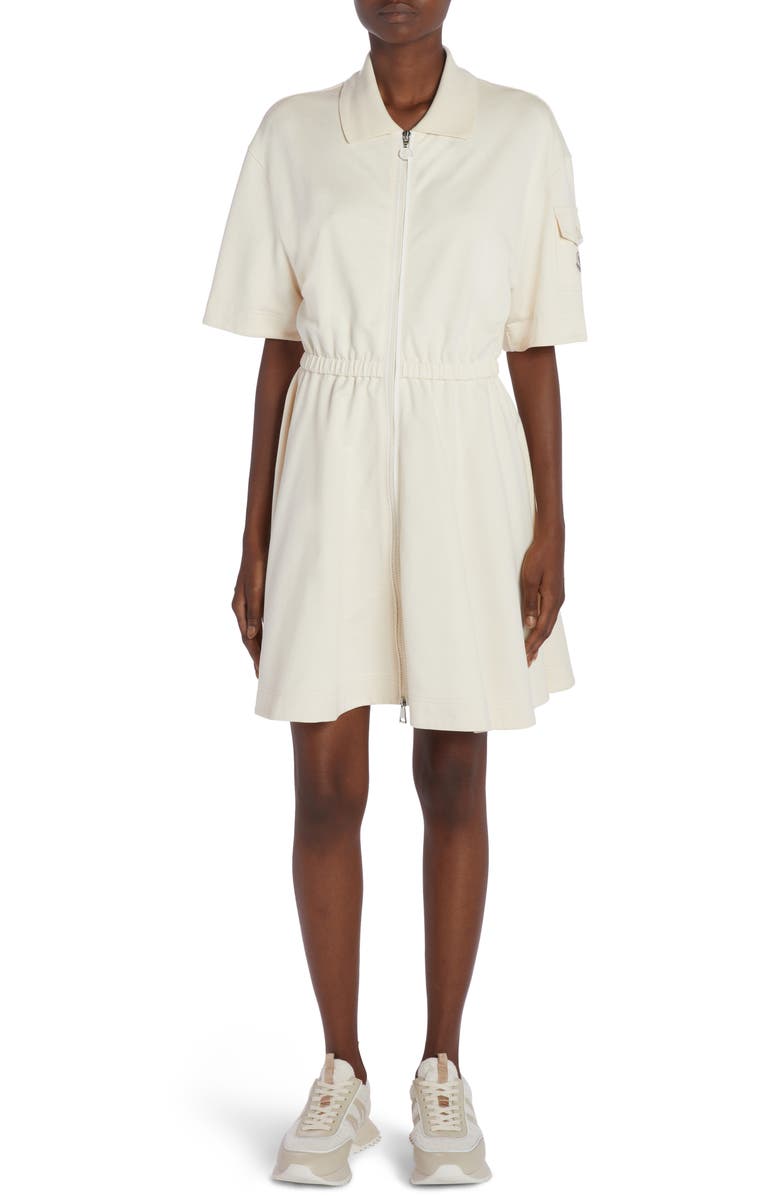 Moncler Cotton Fleece Polo Dress, Main, color,