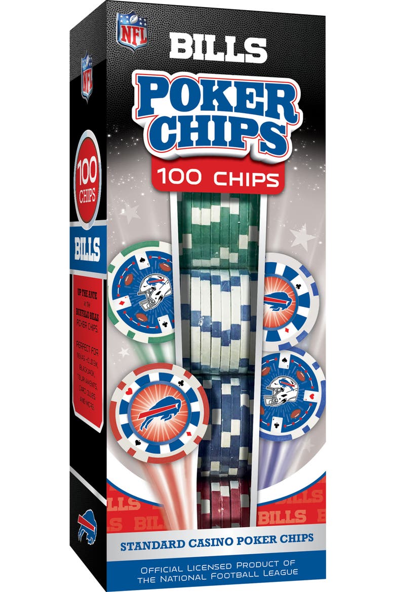 Buffalo Bills 100 Piece Poker Chips, Main, color, Multicolor