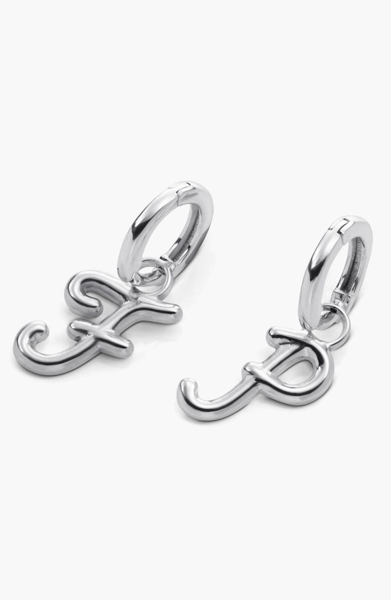 Oak & Luna Mini Signature Initial Huggie Earrings, Alternate, color, Letter S