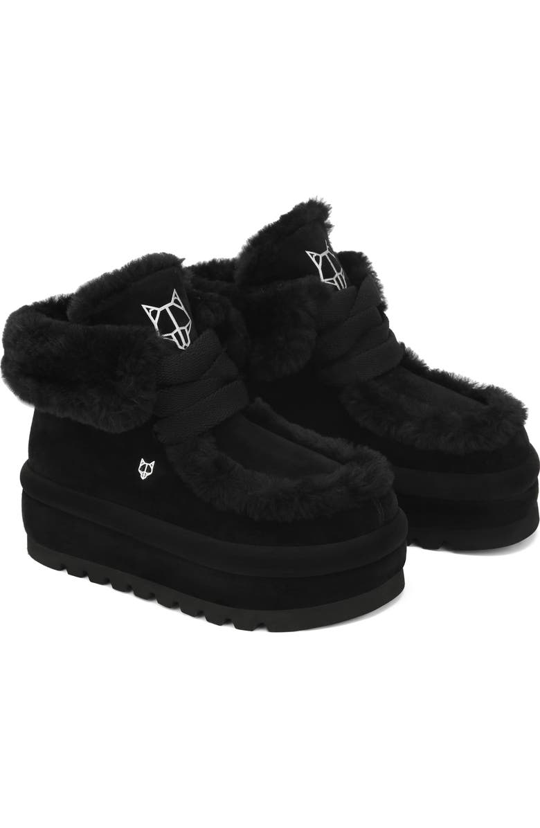 Naked Wolfe Bambi Suede/Shearling Boot, Main, color, Black