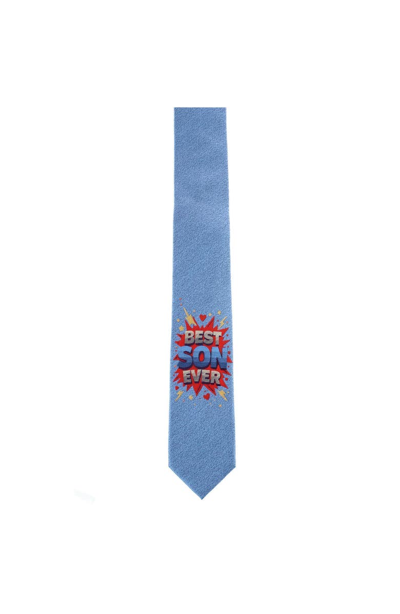 Trafalgar Boy's Best Son Ever Novelty Silk Necktie, Alternate, color, Blue