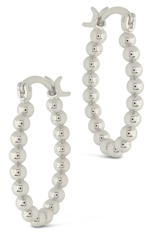 Sterling Forever Bubble Textured Oval Hoop Earrings In Silver