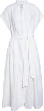 Eleventy Embroidered Linen Shirtdress