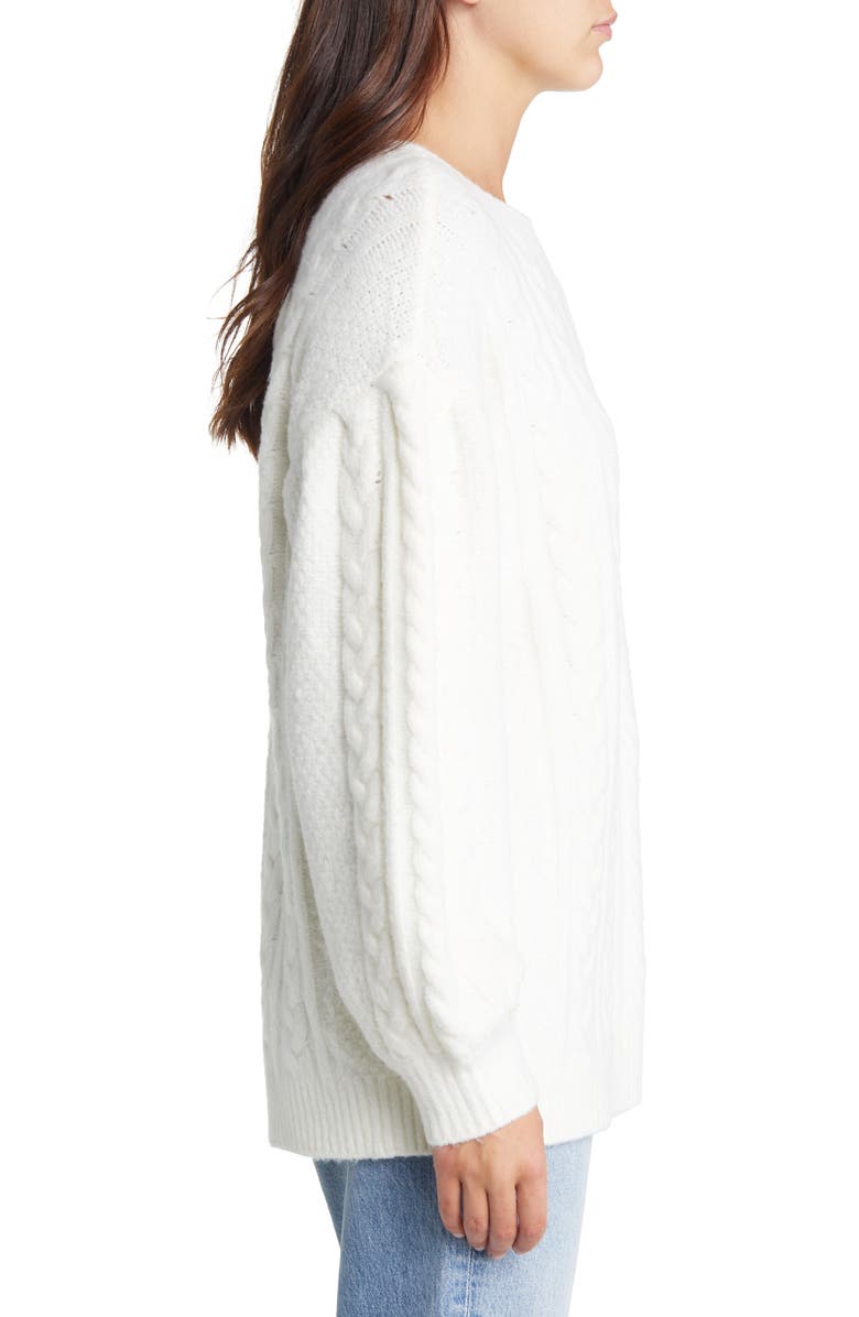 Treasure & Bond Cable Stitch Sweater, Alternate, color, Ivory
