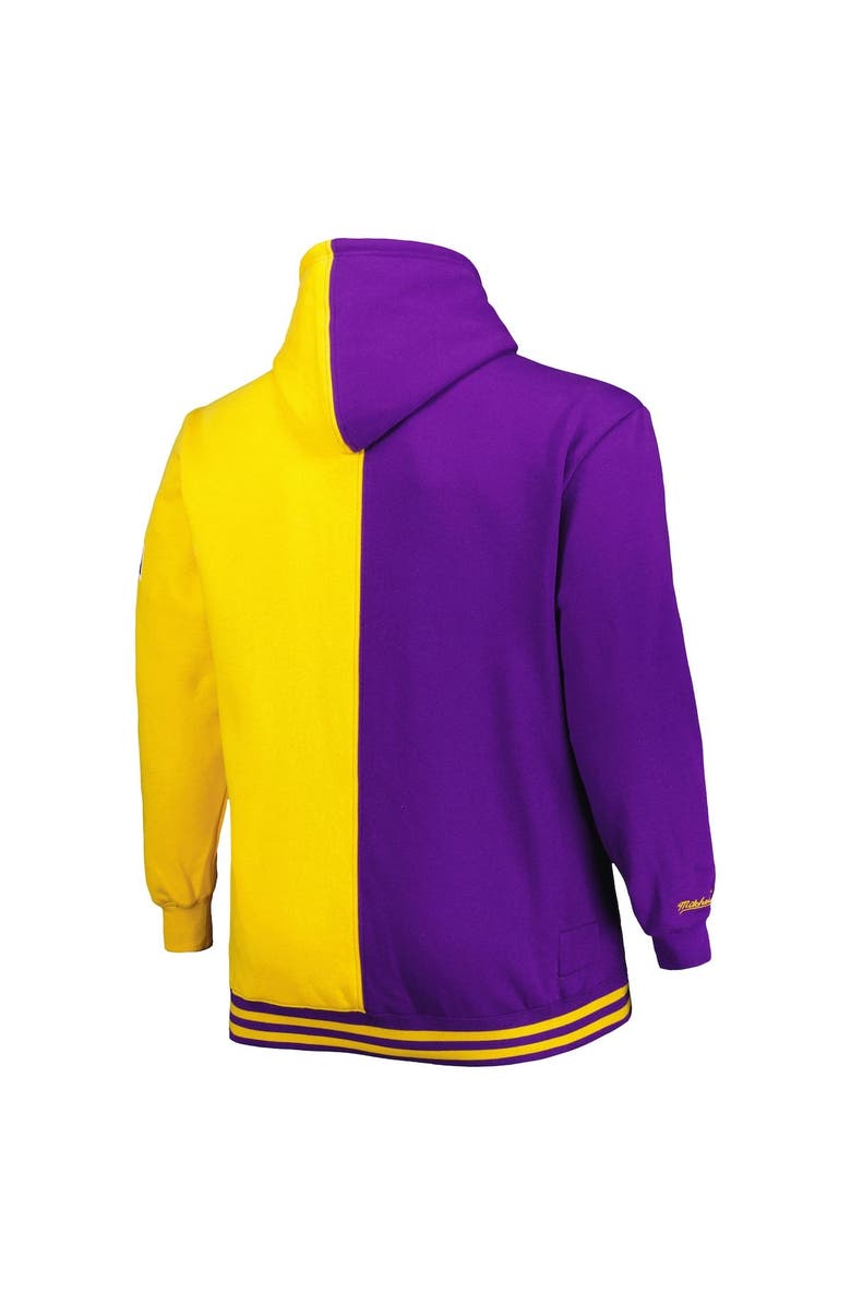 Mitchell & Ness Men's Mitchell & Ness Purple/Gold Los Angeles Lakers Big & Tall Hardwood Classics Split Pullover Hoodie, Alternate, color, Purple