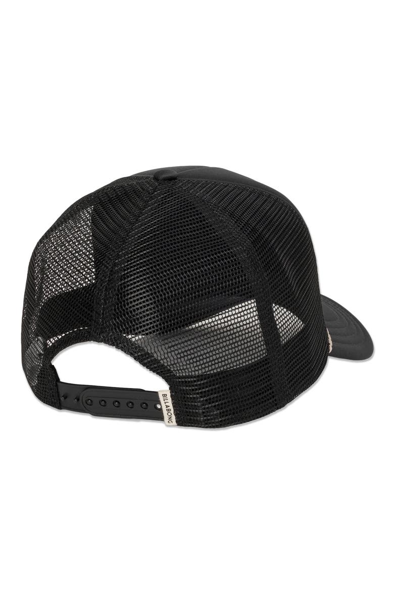 Embroidered Trucker Hat, Alternate, color, OFF BLACK
