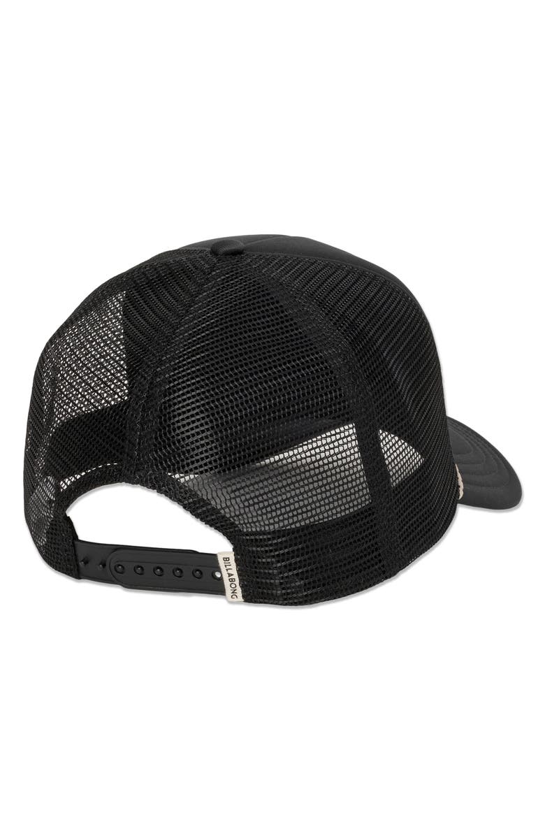 Billabong Embroidered Trucker Hat, Alternate, color, Off Black