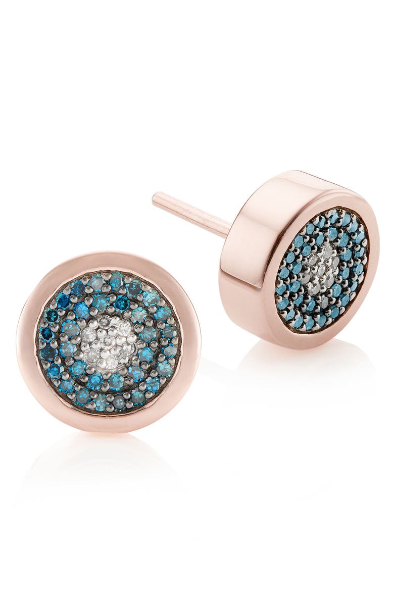 Monica Vinader Evil Eye Stud Diamond Earrings, Alternate, color, 