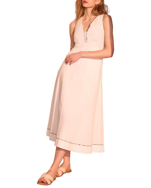 Cotton Tie Detail Maxi Dress