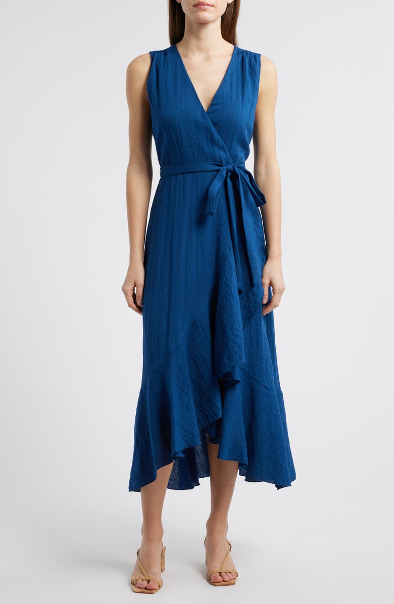 Sam Edelman Sleeveless Faux Wrap Dress, Main, color, Chambre