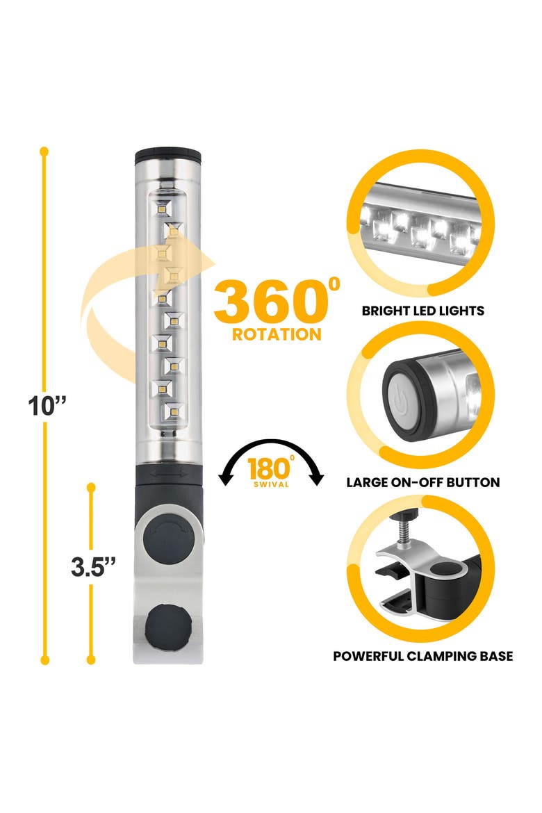 Bright LED 360-Degree Light, Alternate, color, SILVER