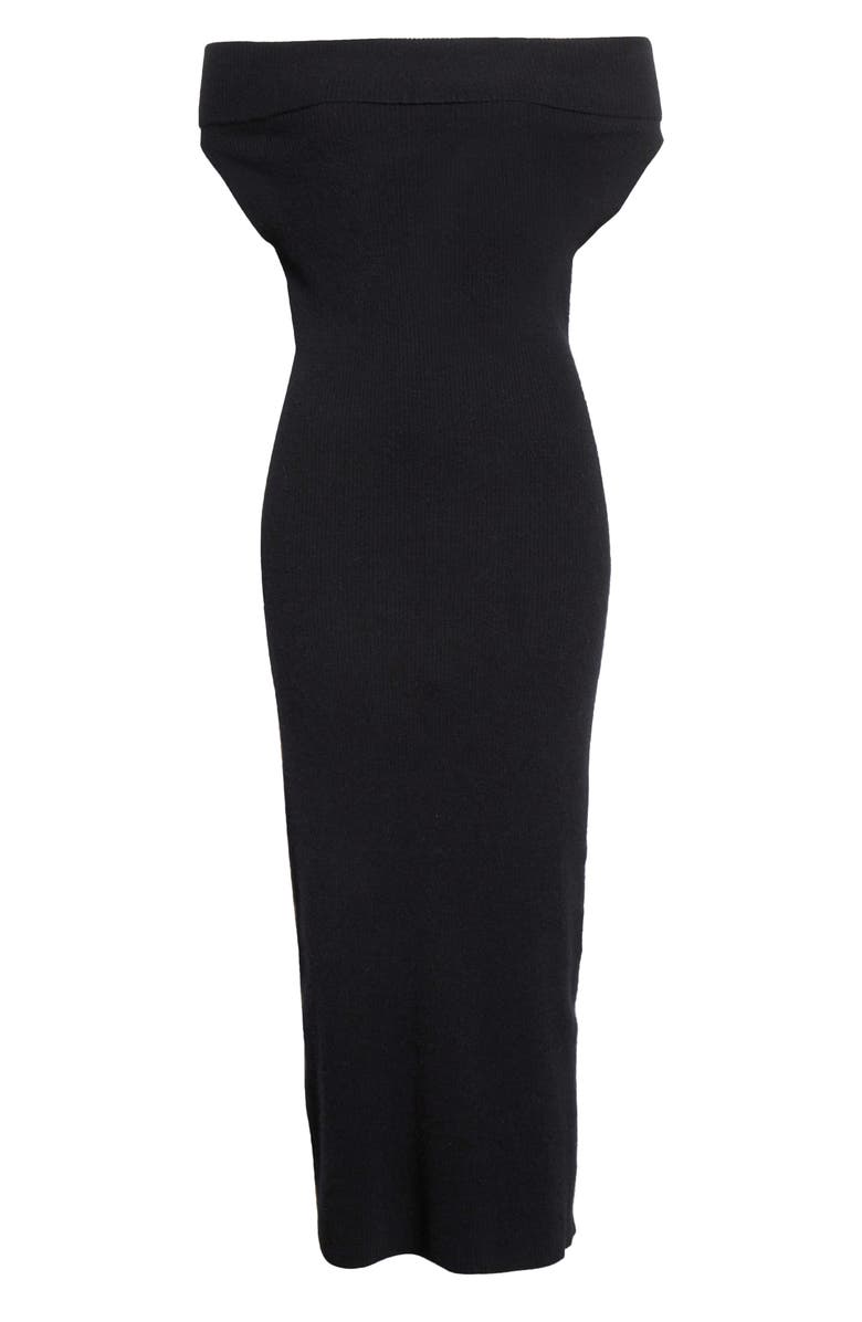 TOTEME Off the Shoulder Rib Sweater Dress, Alternate, color, 