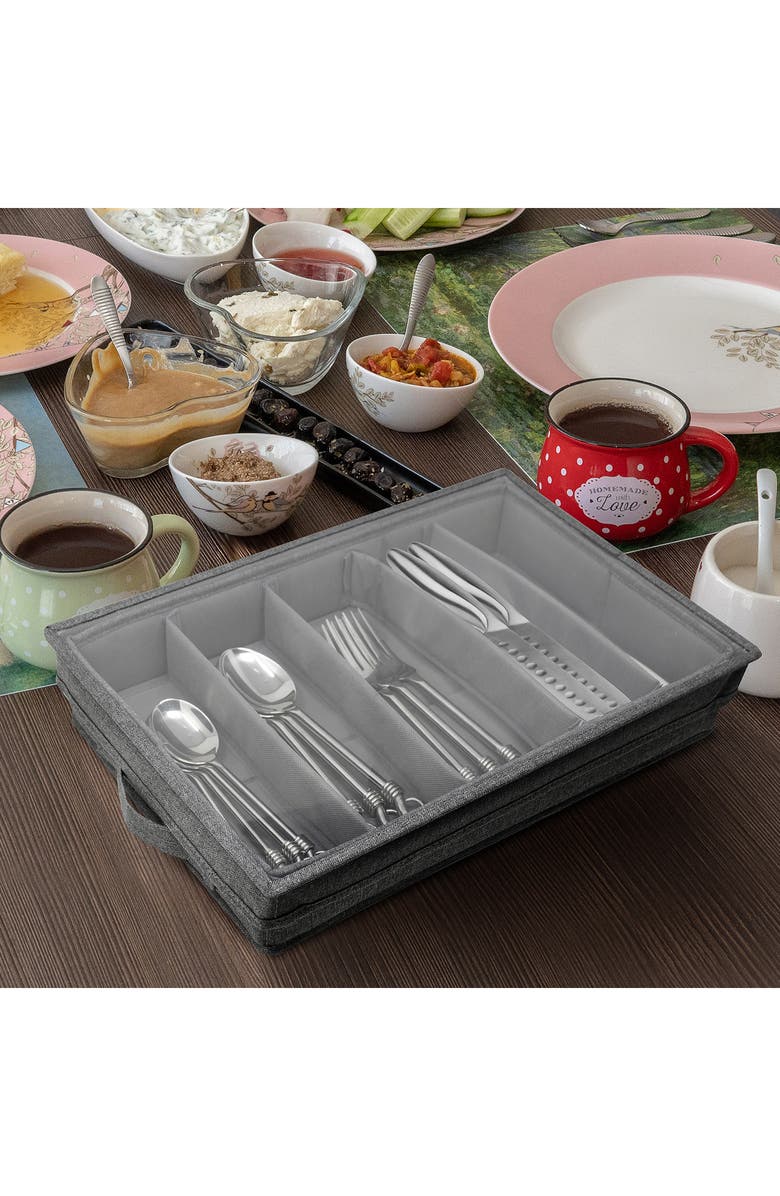 SORBUS Lidded Cutlery Organizer, Alternate, color, 