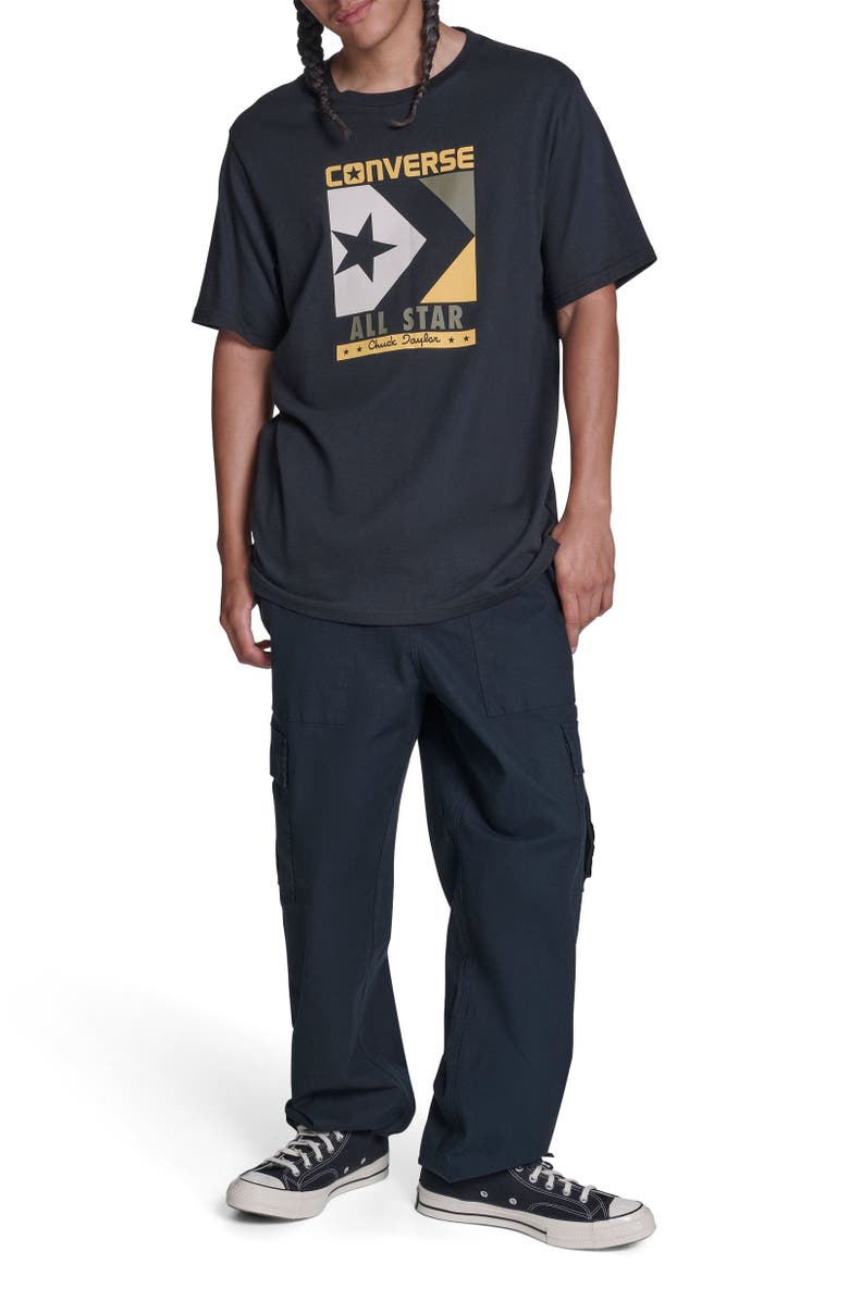 Converse Timeless Boxed Chevron T-Shirt, Alternate, color, Converse Black