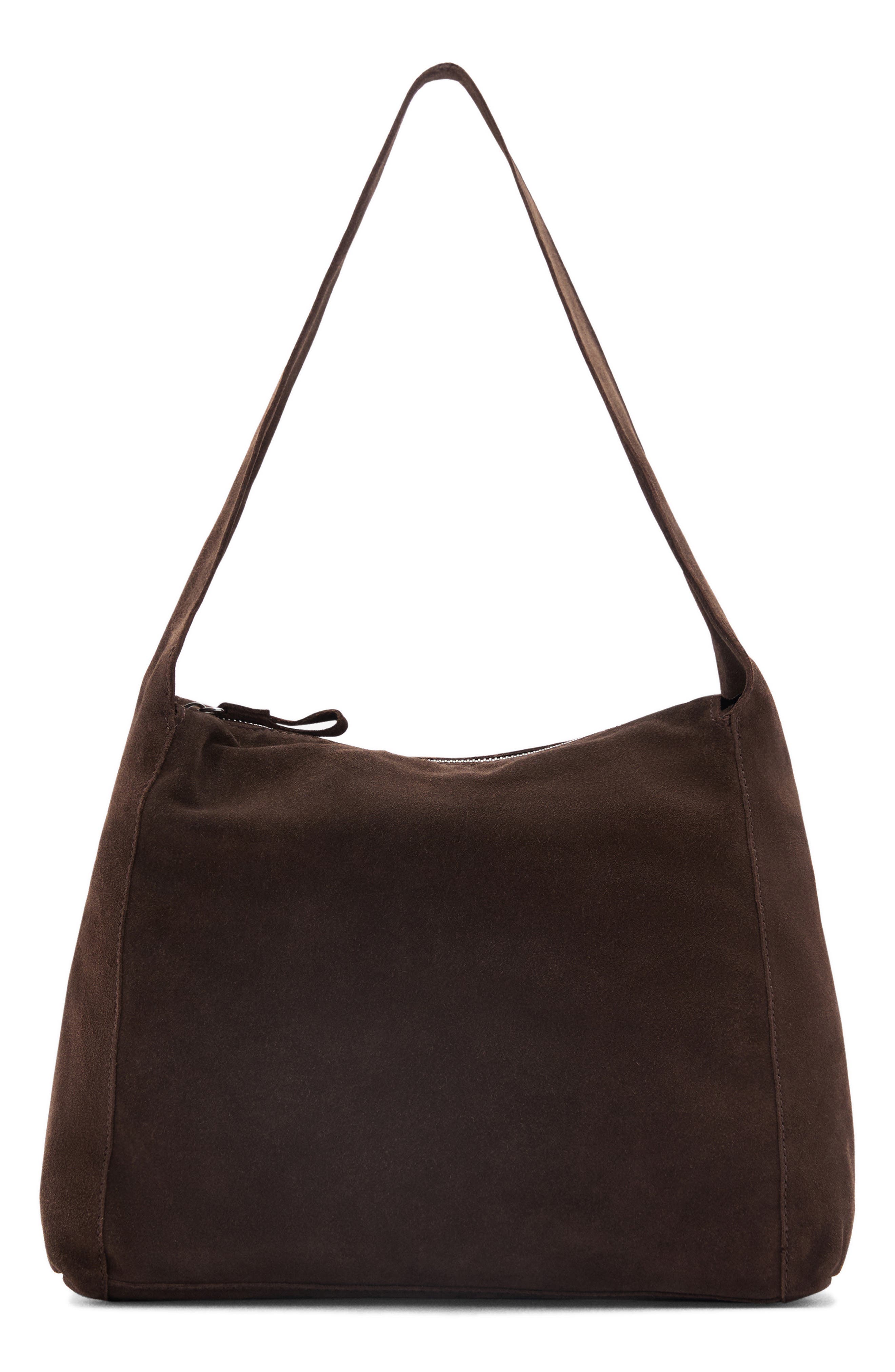Suede Shopper Bag, Main, color, CHOCOLATE