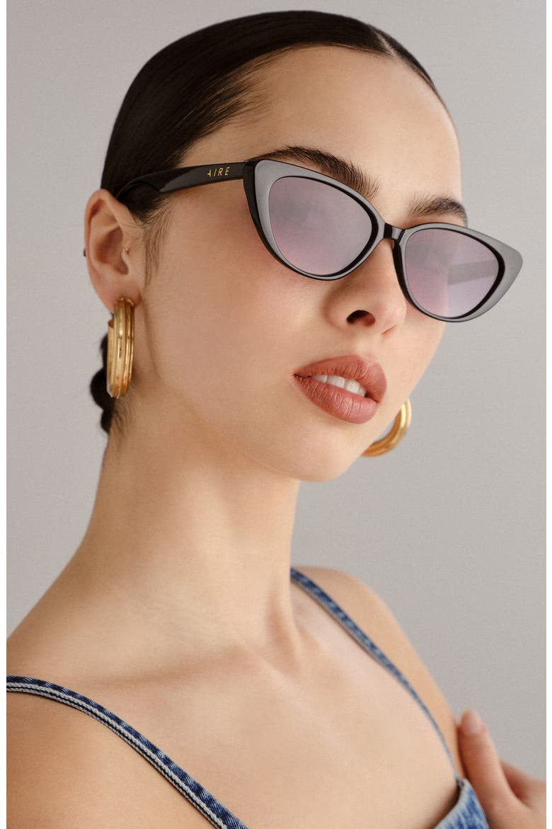 Amalthea 55mm Cat Eye Sunglasses, Alternate, color, BLACK/WARM SMOKE GRAD