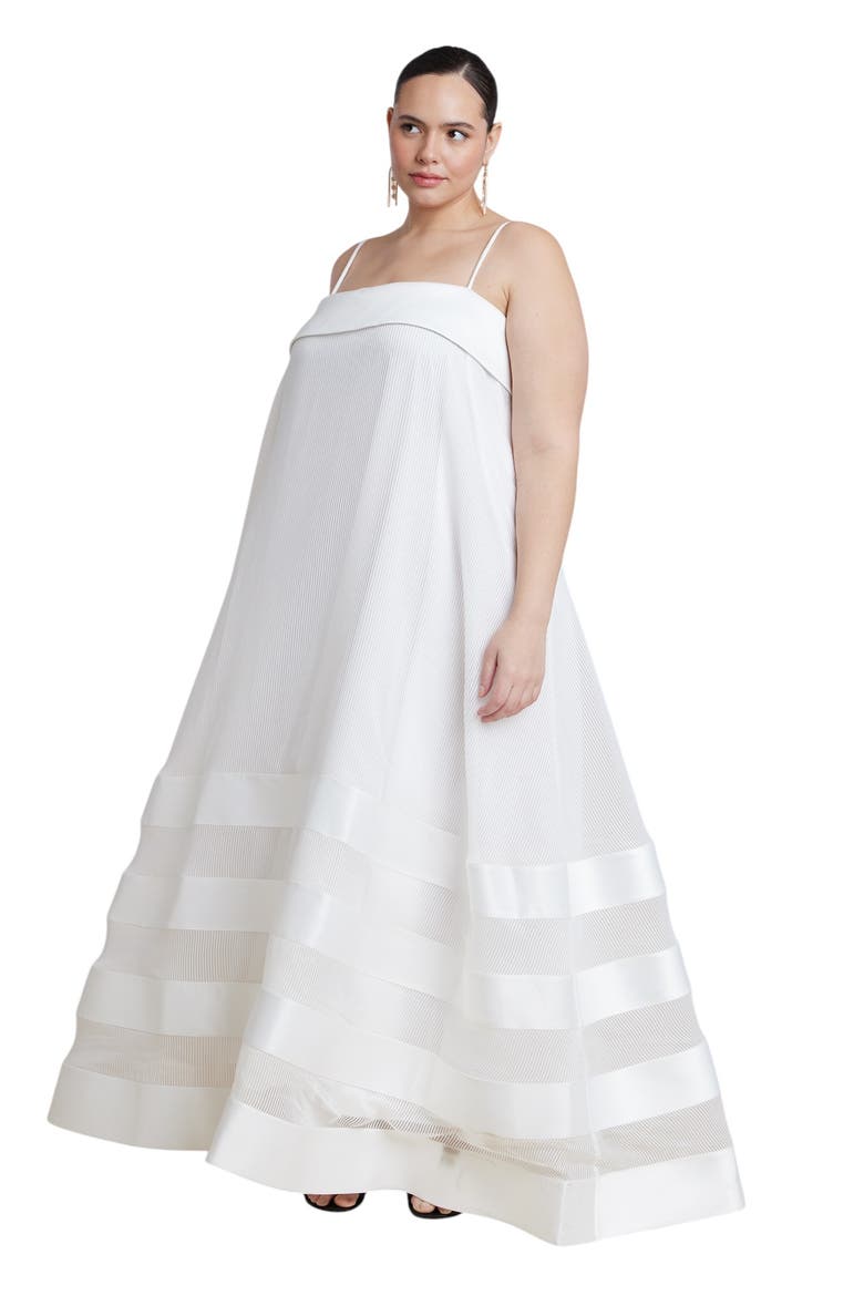 Dramatic Organza Trapeze Gown, Main, color, JET STREAM