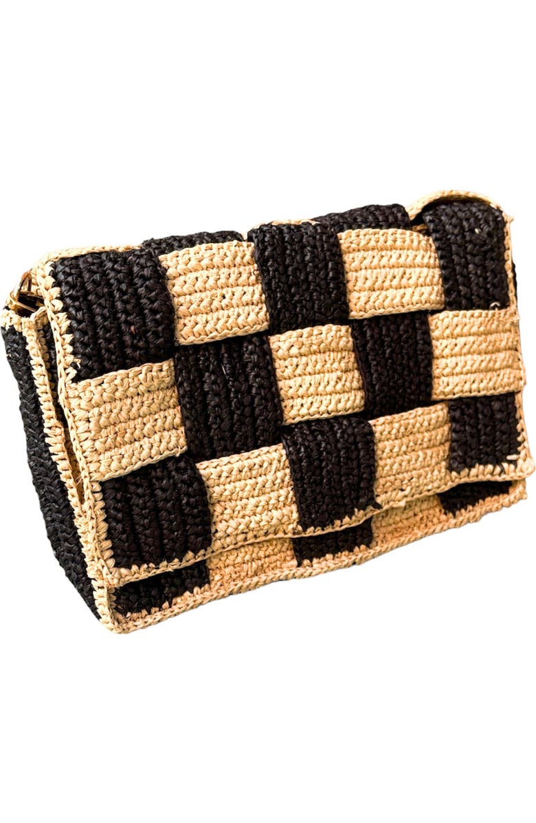 Zanatany Concepts Cracky Raffia Bag, Main, color, Black