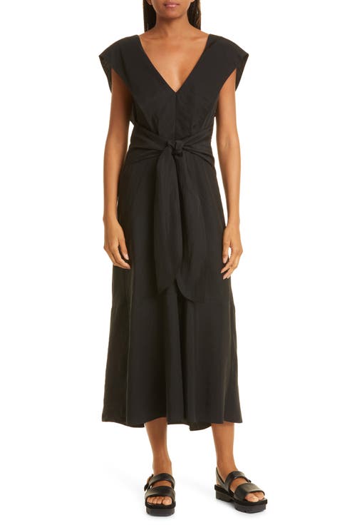 Flutter Sleeve Tie Back Dress