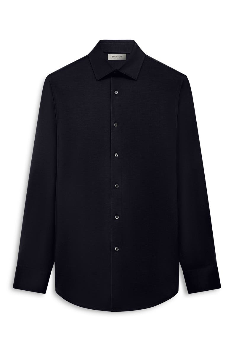 Bugatchi OoohCotton<sup>®</sup> Solid Button-Up Shirt, Alternate, color, Black