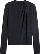 Vince Twist Mock Neck Metallic Top