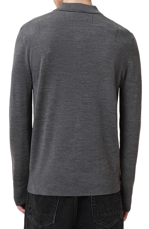 Allsaints Mode Regular Fit Merino Wool Long Sleeve Polo Sweater In Monument Grey