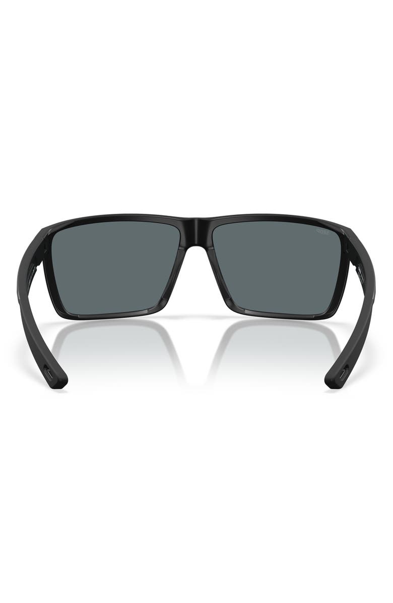 Costa Del Mar Rincon II 64mm Mirrored Polarized Oversize Rectangular Sunglasses, Alternate, color, Matte Black/ Blue Mirror 580P