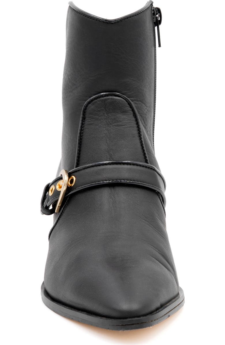 Amalfi by Rangoni Plotina Pointed Toe Bootie, Alternate, color, Nero Vapor Gold Buckle
