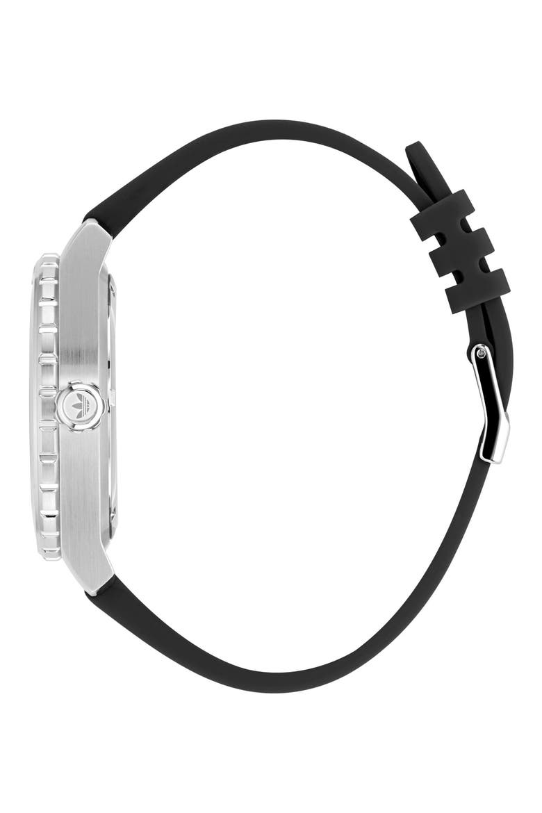 The Discoverer One Black Silicone Strap Watch, 44mm, Alternate, color, BLACK