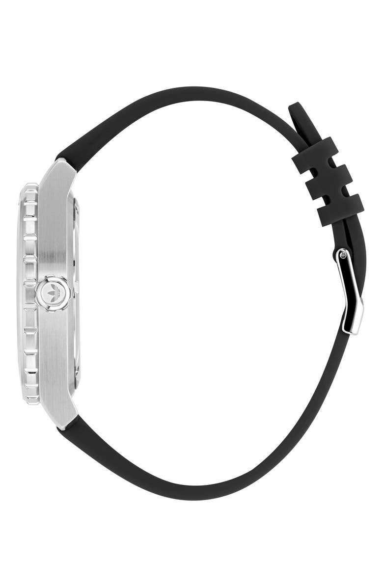 adidas The Discoverer One Black Silicone Strap Watch, 44mm, Alternate, color, Black