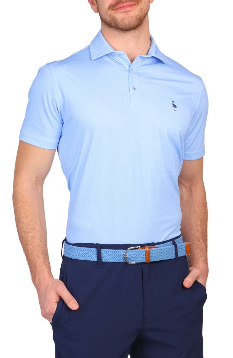 TailorByrd Mini Grid Performance Golf Polo, Alternate, color, Blue