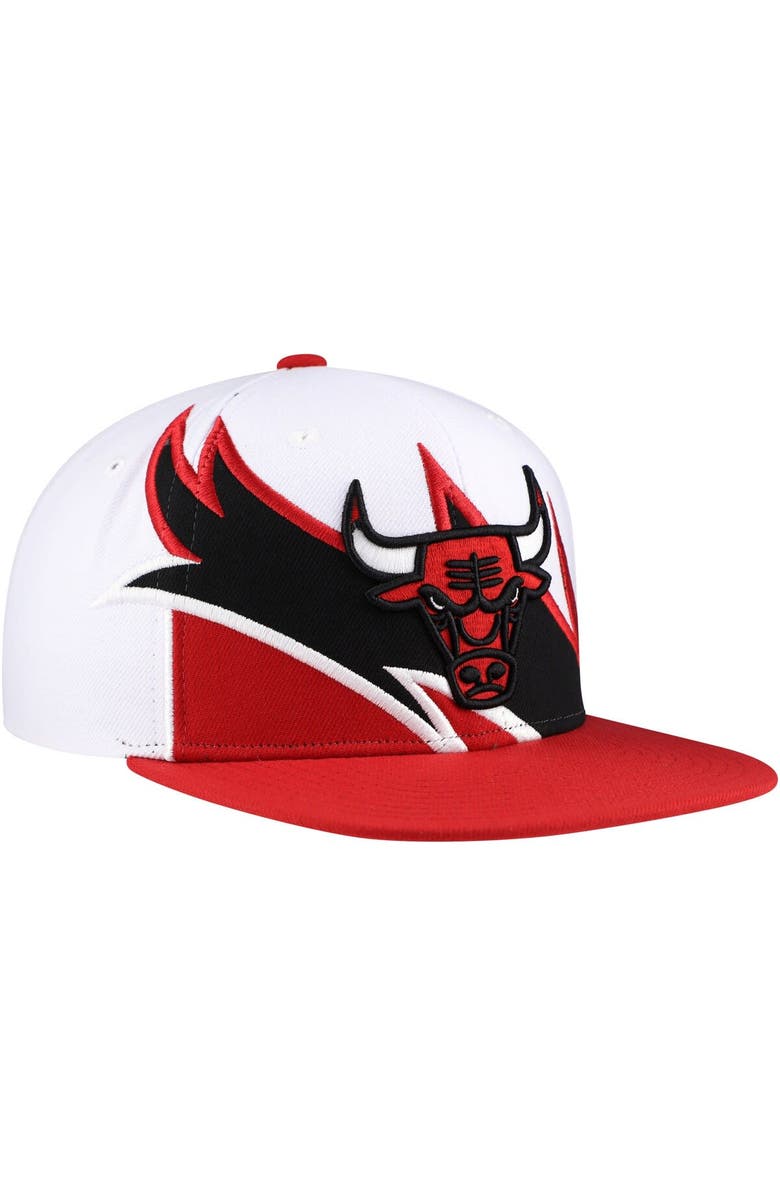 Mitchell & Ness Men's Mitchell & Ness White/Red Chicago Bulls Waverunner Snapback Hat, Alternate, color, 
