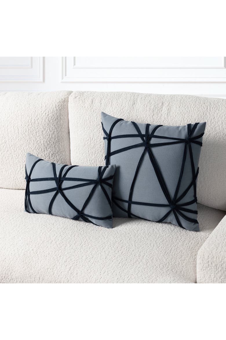 Interlace Indoor & Outdoor Woven Accent Pillow, Alternate, color, Slate