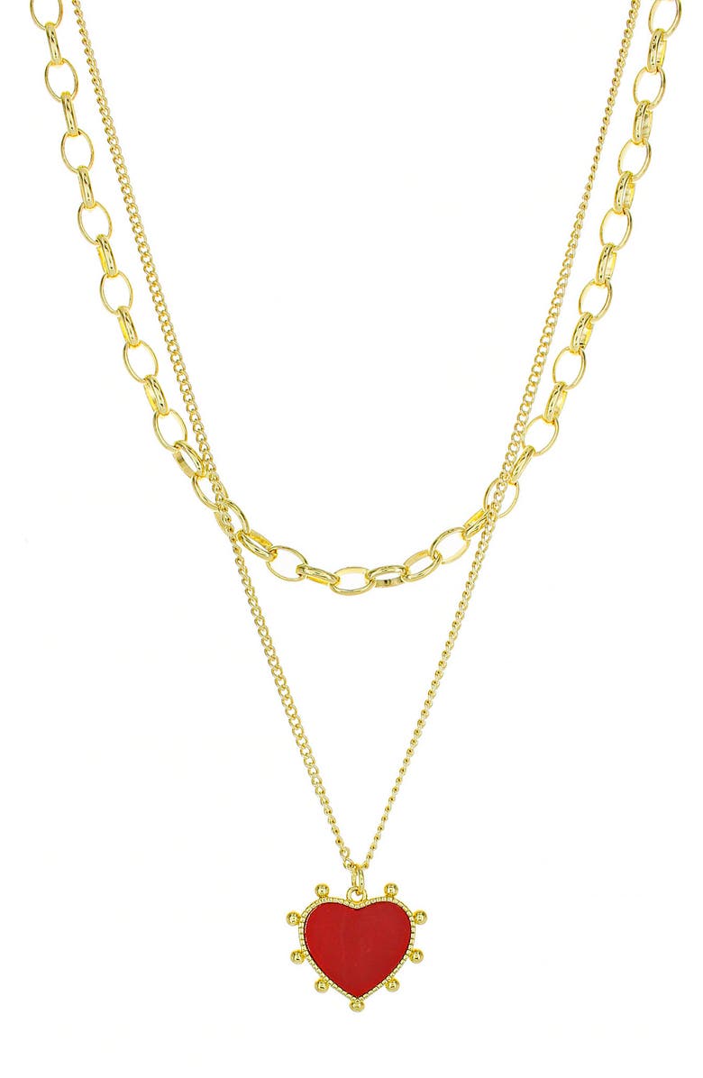Panacea Layered Heart Pendant Necklace, Main, color,