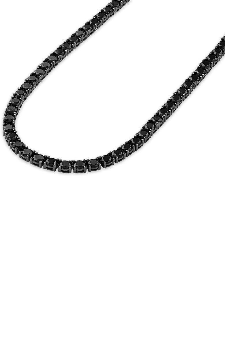 Esquire Men's Black Spinel Tennis Necklace, Alternate, color, 