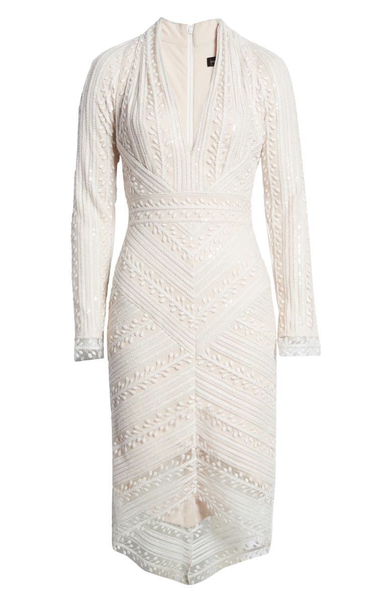 Tadashi Shoji Embroidered Long Sleeve Midi Dress, Alternate, color,
