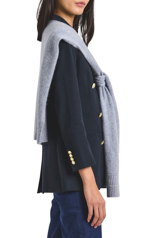 Derek Lam 10 Crosby Walter Cotton Blend Double Breasted Jacket With Shrug In Black