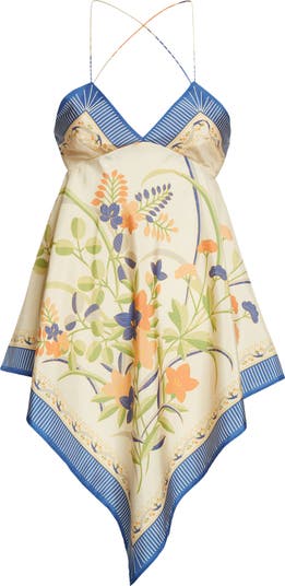 Phoenix Floral Cotton & Silk Backless Top