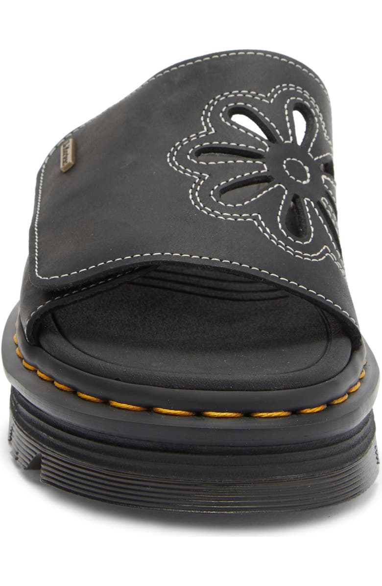 Dr. Martens ZebZag Flower Slide Sandal, Alternate, color, Black
